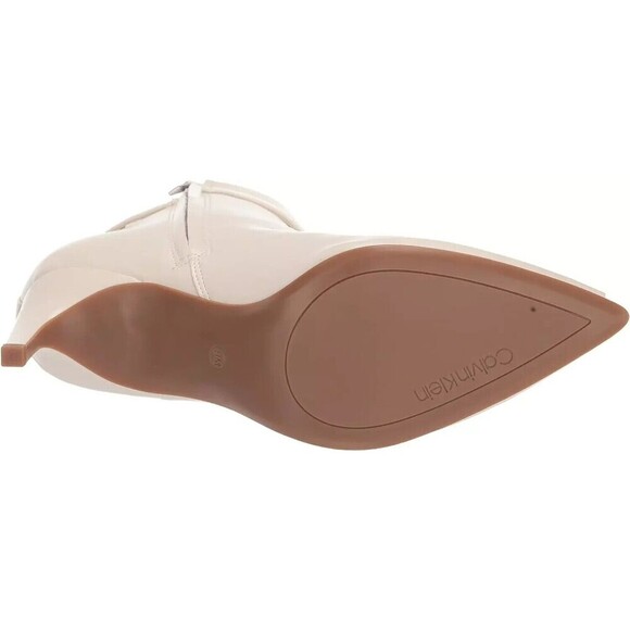 Calvin Klein Women's Pointed Toe Booties Sarity Faux Leather  Ivory size 9 M - Picture 6 of 9